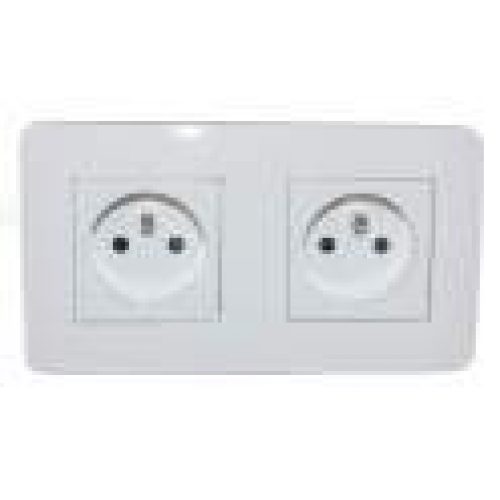 Double prise de courant avec terre serie Casual blanc