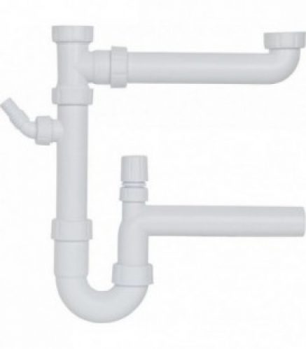 double siphone DN 40(1 1/2&Prime;) avec aerateur et tube de sortie DN 40