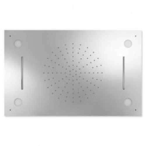 Douche acier inoxydable de tête anticalcaire CHROMOTHERAPY 2 types de jet (Pluie/Cascade) 500×800 mm -…