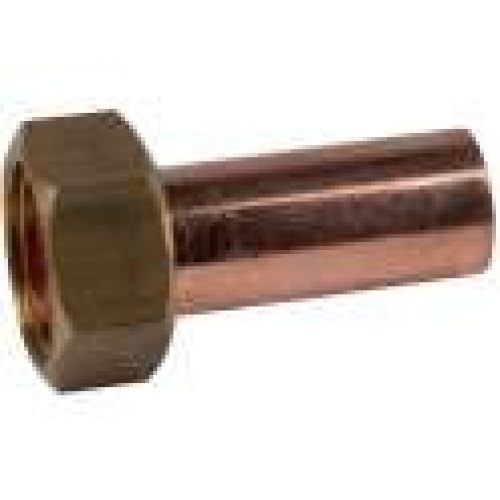 Douille cuivre droite avec écrou à souder – Hecapo