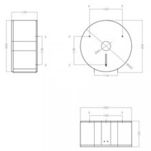 Dérouleur papier toilette 23cm gris Mediclinics