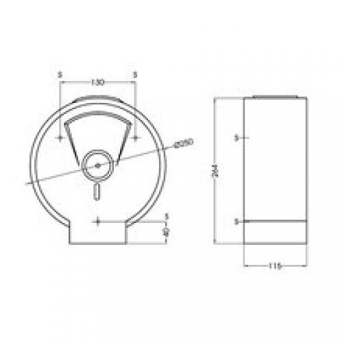 Dérouleur papier WC blanc 23cm ABS Mediclinics