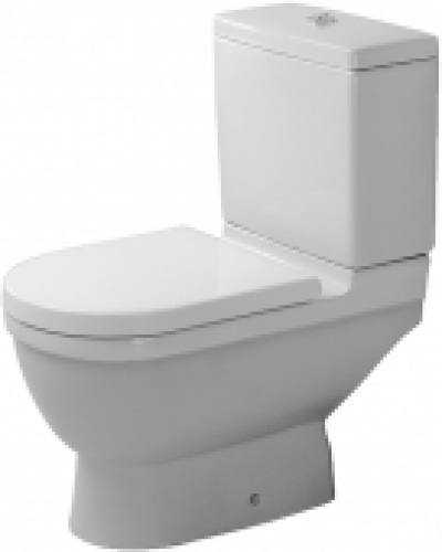 DURAVIT Starck 3 – Cuvette sur pied à fond creux à poser pour réservoir attenant sans Rimless® blanc avec HygieneGlaze