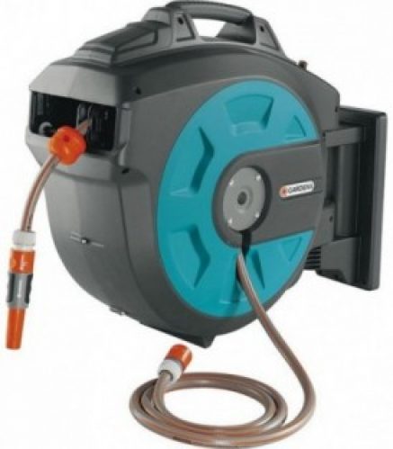 Dévidoir mural 25 roll up automatique Gardena Comfort 25 m tuyau + 2 m raccordement