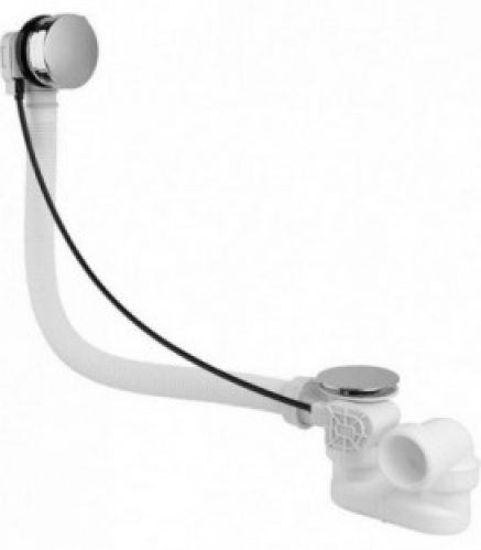 Ecoulement baignoire trop-plein en PP avec tube flex+bouchon d70x11/2