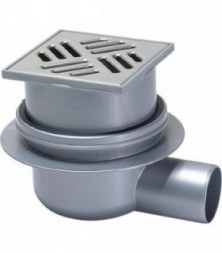 Ecoulement de salle de bain Kessel Classic 40150.20 Ecoulement latéral DN50, grille 100×100