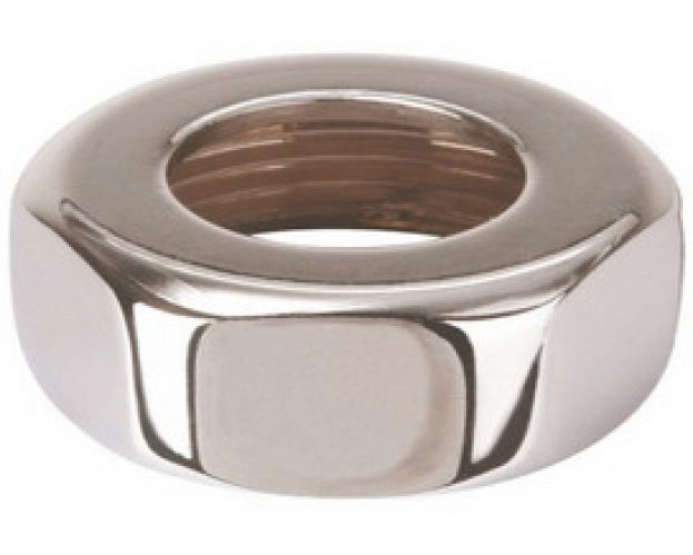 Ecrou 6 pans, laiton chromé Ø12 écrou 1/2