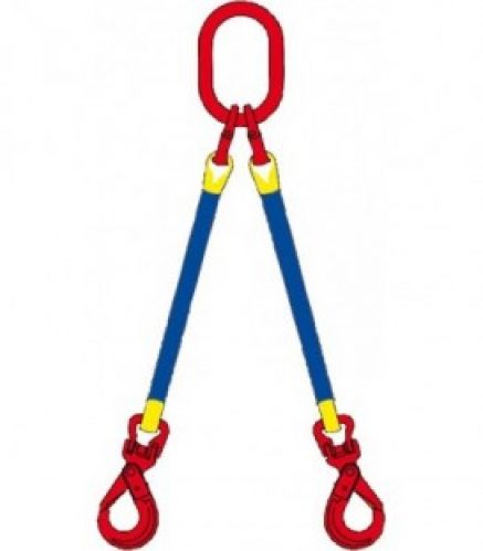 Elingue cable 1 m 2 brins, WLL 4200 kg jusqu&rsquo;a 4200kg 3000kg jusqu&rsquo;a 60°