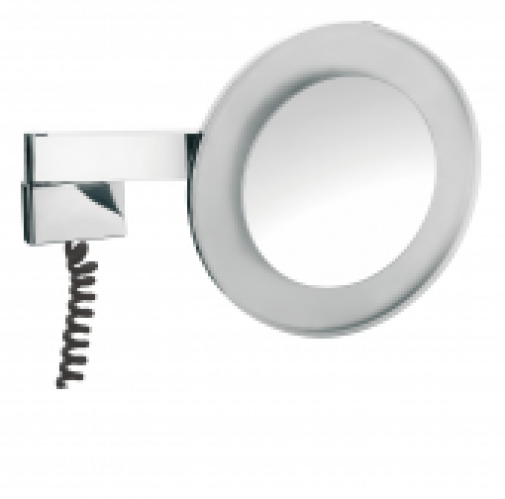 EMCO – LED Rasier- und Kosmetikspiegel Vergrößerung 3-fach FW Stecker rund chrom