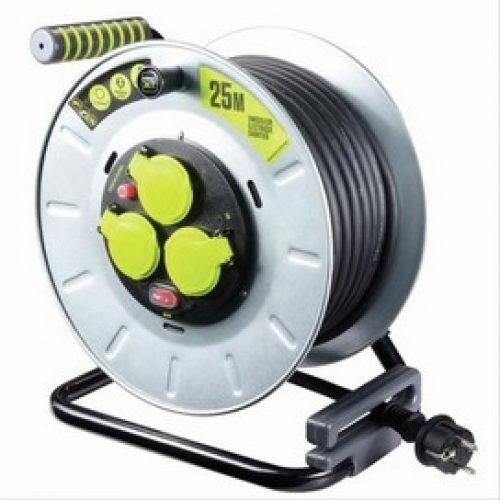 Enrouleur de câble multiprises Pro XT Luceco L=25m en métal – Luceco