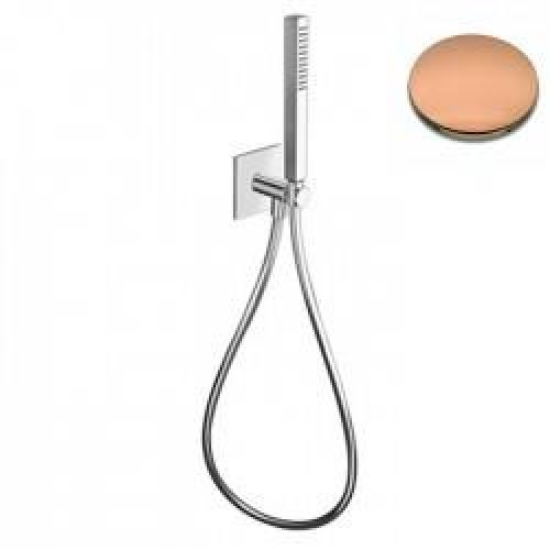 ENSEMBLE APPLIQUE PRISE D&rsquo;EAU DOUCHETTE FLEXIBLE CARRE OR ROSE – CRISTINA ONDYNA PD44346