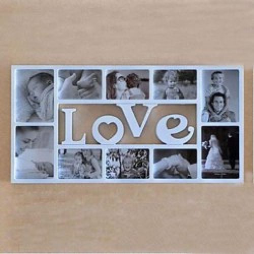 Ensemble cadres photos familial de style moderne en plastique blanc