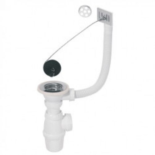 Ensemble complet vidage Ø60 mm pour évier 1 bac – Wirquin Pro 30720485