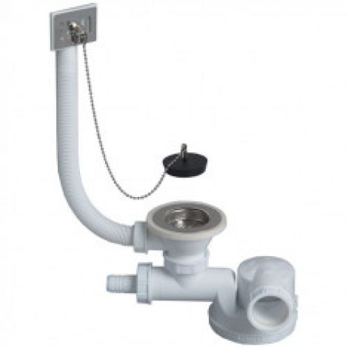 Ensemble complet vidage ESPACE Ø60mm pour évier 1 bac – Wirquin Pro 30720486