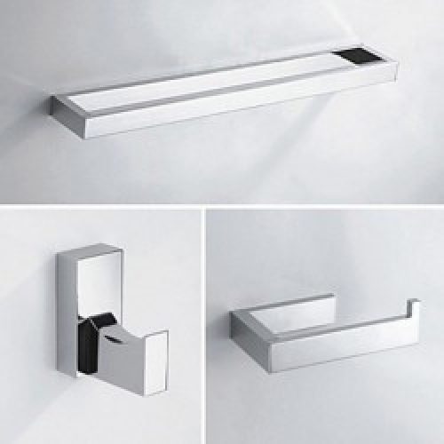 Ensemble d’accessoire de salle de bain en laiton argenté ( 3 pièces )