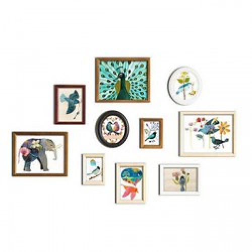 Ensemble de 10 cadres photos de style décontracté en bois