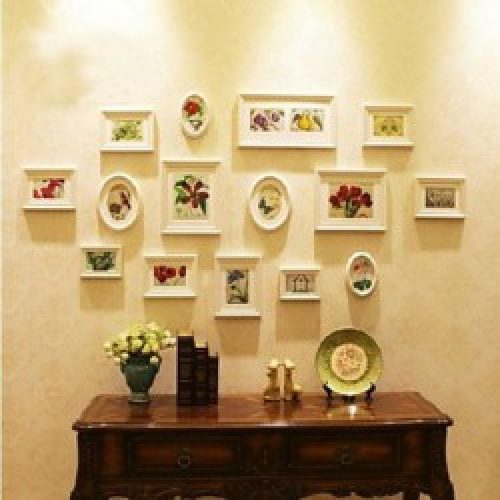 Ensemble de 15 cadres photos de style moderne en bois