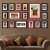 Ensemble de 16 cadres photos de style contemporain en bois marron , rouge et noir