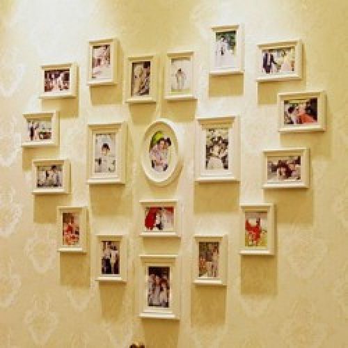 Ensemble de 19 cadres photos de style moderne en bois