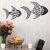 Ensemble de 2 décoration murale de style rustique en forme poissons