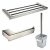 Ensemble de 3 accessoires de salle de bain design en inox poli miroir 62 x 23 x 20 cm