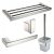 Ensemble de 4 accessoires de salle de bain classique en inox poli miroir 62 x 23 x 20 cm