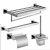 Ensemble de 4 accessoires de salle de bain en inox poli miroir 64 x 30 x 20 cm