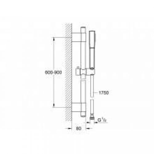 Ensemble de barre de support et pommeau Grohe…