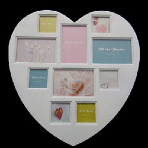 Ensemble de cadres photos style moderne à forme cœur en plastique