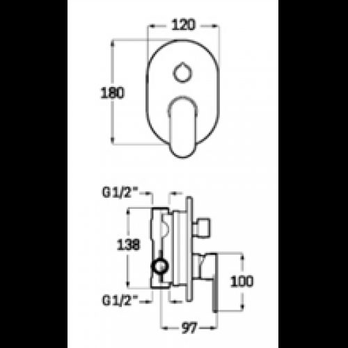 Ensemble de douche au toit Legend SEVEN