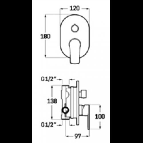 Ensemble de douche au toit Sinua SEVEN
