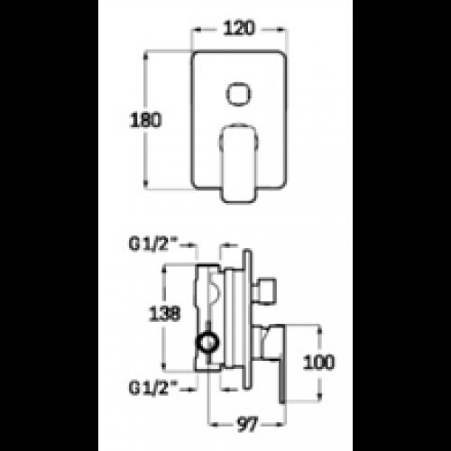 Ensemble de douche au toit Skara SEVEN