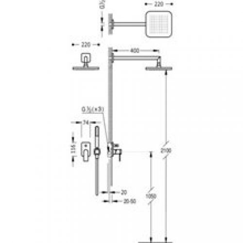 Ensemble de douche blanc de 2 voies TRES LOFT