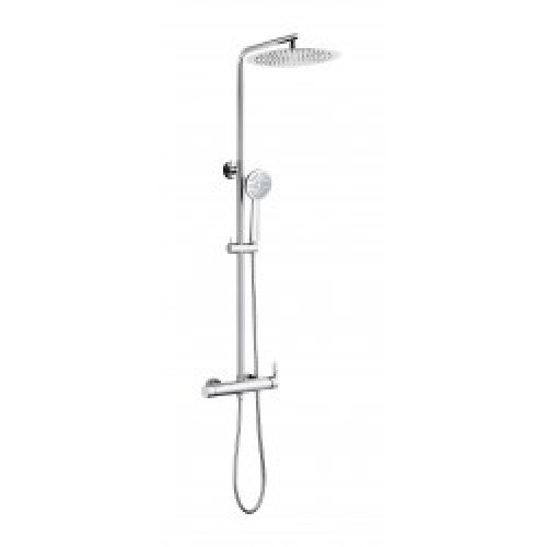Ensemble de douche chromé – mitigeur mécanique – tête inox diam. 30 cm – Cody – AZZURO
