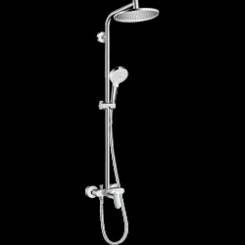 Ensemble de douche chromé – mitigeur mécanique – tête ronde diam. 24 cm – Crometta S 240 – HANSGROHE