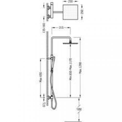 Ensemble de douche CUADRO Tres anticalcaire