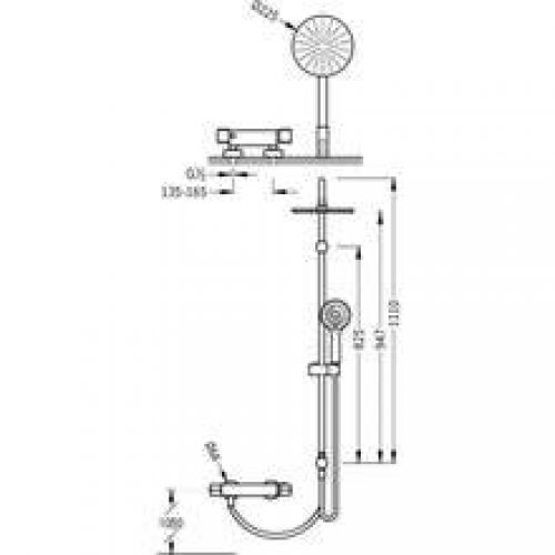 Ensemble de douche ECO-TERM Tres thermostatique