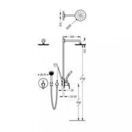 Ensemble de douche encastré de 2 voies BASIC…