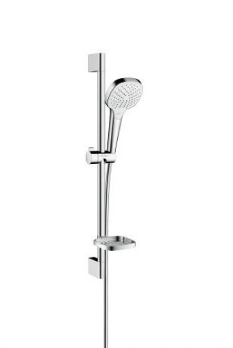Ensemble de Douche Hansgrohe Croma Select Vario 3jets avec barre de douche 650mm et porte-savon Blan