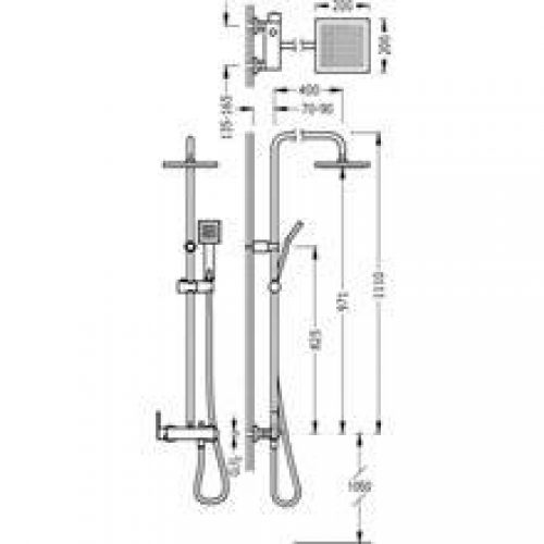 Ensemble de douche Lex-Tres carré