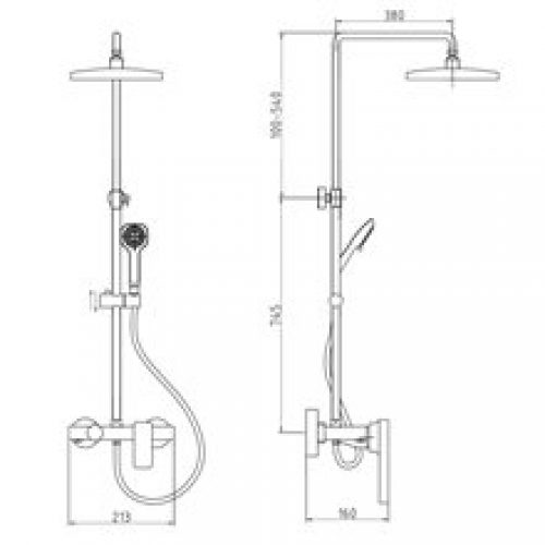 Ensemble de douche mitigeur blanc Cassio GME