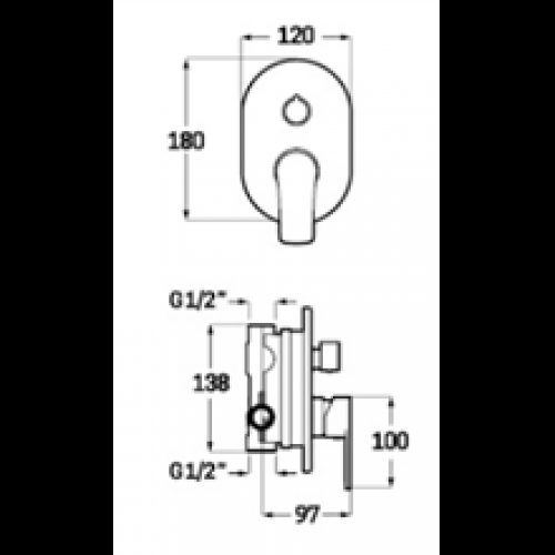 Ensemble de douche mural Sinua SEVEN