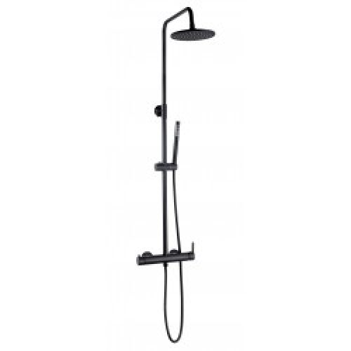 Ensemble de douche noir – mitigeur mécanique – tête diam. 20 cm – Saona – AZZURO