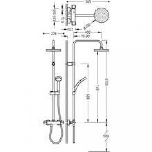 Ensemble de douche thermostatique ECO Flat-TRES