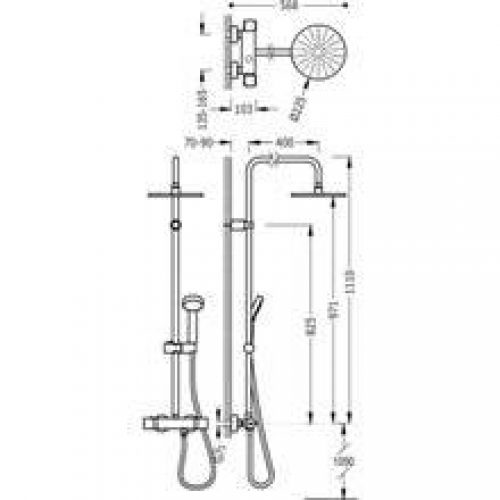 Ensemble de douche thermostatique ECO Lex Tres
