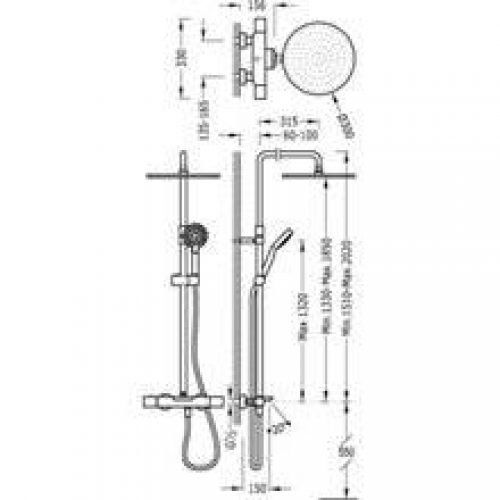 Ensemble de douche thermostatique ECO Max-Tres…