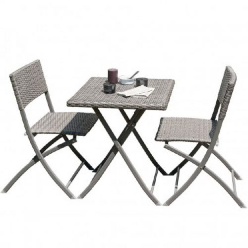 Ensemble de jardin DCB GARDEN 1 guéridon + 2 chaises – GRIS