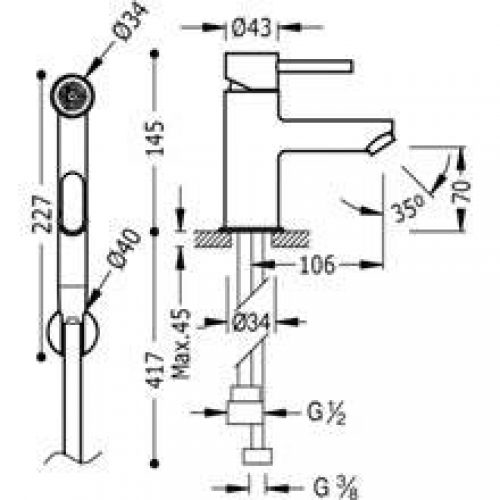 Ensemble de robinetterie pour bidet Alplus