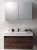 Ensemble de salle de bain A-1000 BASIC, armoire de toilette, vasque et meuble sous vasque,noyer foncé
