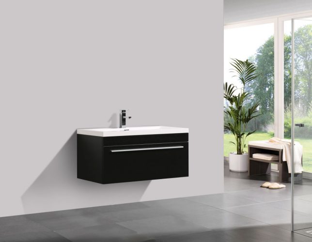 Ensemble de salle de bain T900 noir vasque, meuble sous vasque